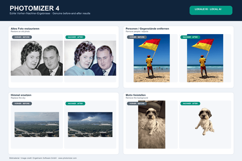 Pressemeldung Photomizer 4: Fotos mit lokaler KI restaurieren und verbessern - Engelmann Software