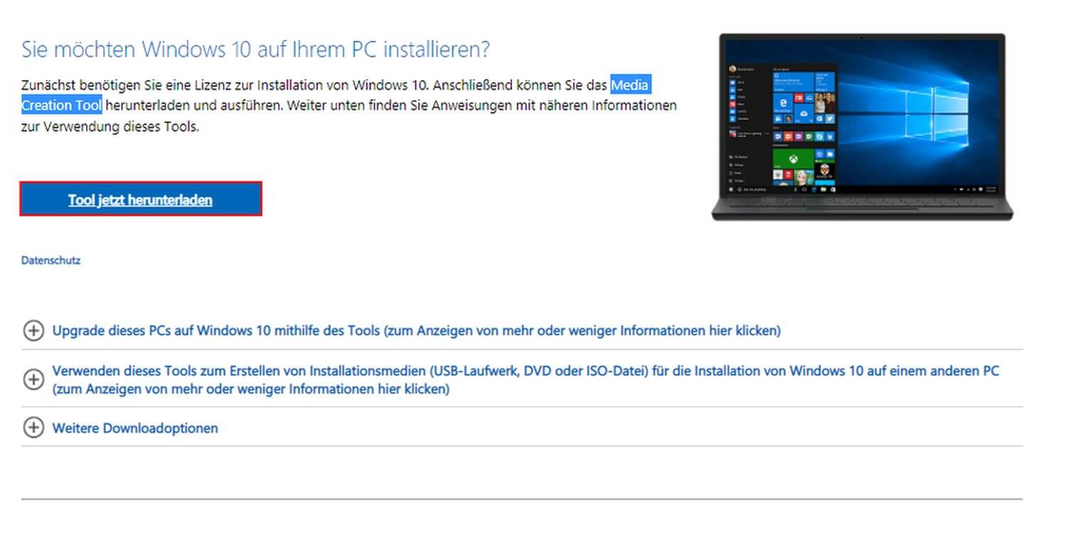 Mit dem Media Creation Tool von Microsoft erstellen Sie kostenlos einen bootfähigen USB-Stick für Windows 10 oder eine ISO-Datei. - Engelmann Software