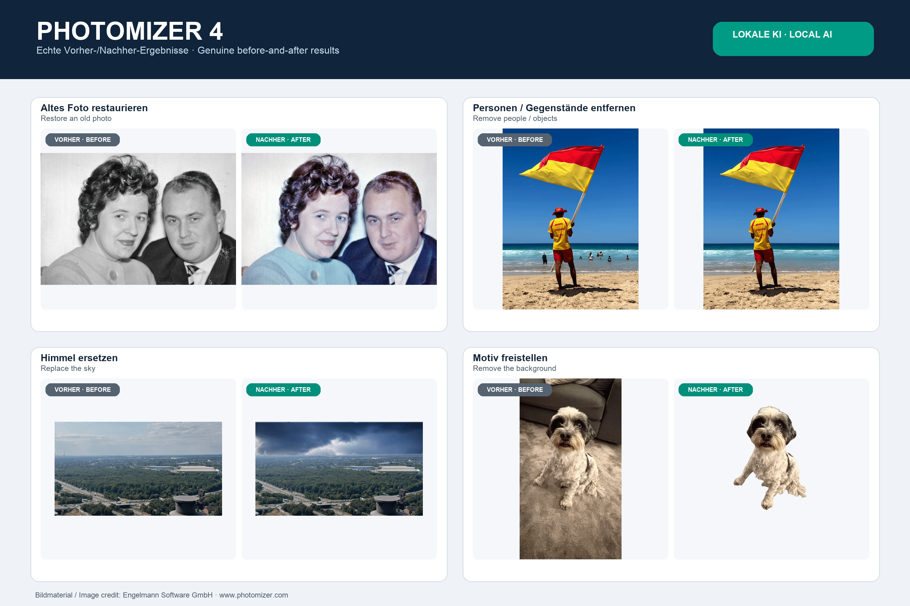 Pressemeldung Photomizer 4: Fotos mit lokaler KI restaurieren und verbessern - Engelmann Software