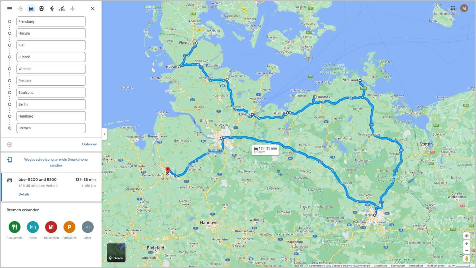 Über 10 Ziele in Google Maps anzeigen so geht’s